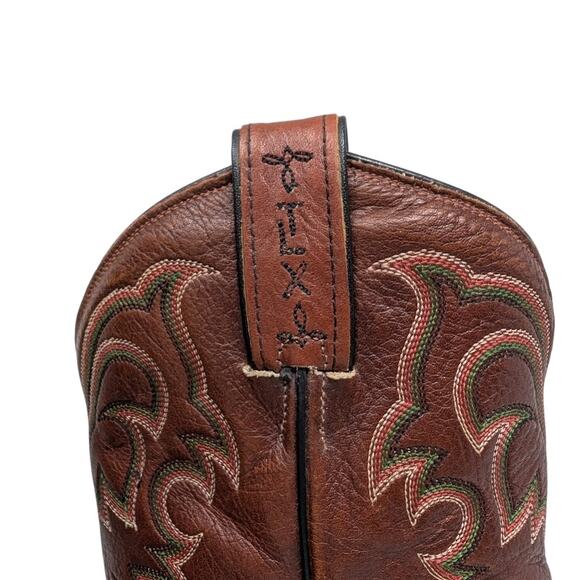Tony‎ Lama Cowboy Boots Full Quill Ostrich Black Brown TX5007 9 EE Western USA - Picture 10 of 10